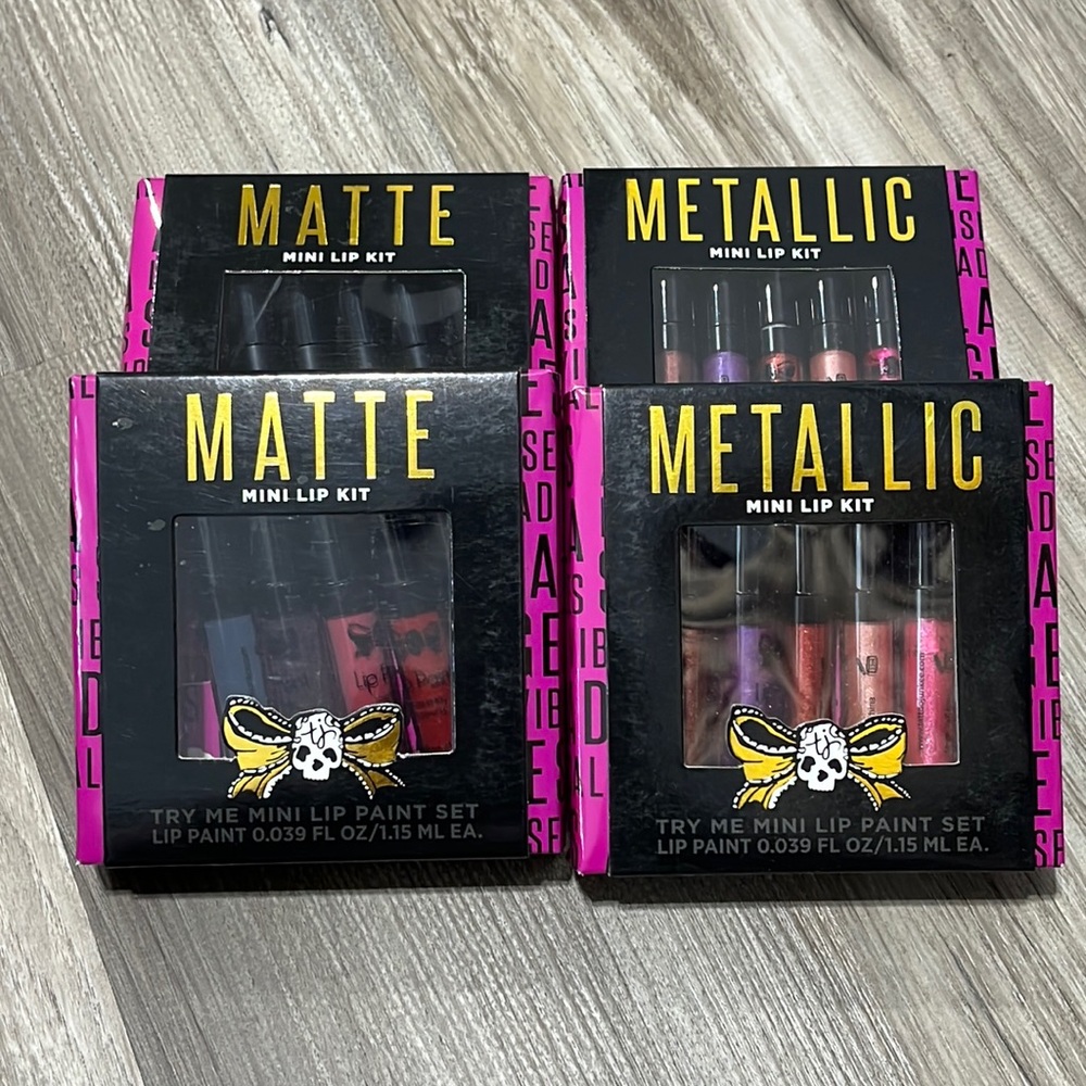 4 NIB tattoo junkee mini lip kits